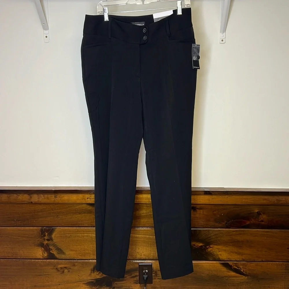 NWT Rafaella Sportswear Black Curvy Boot High Rise Dress Pants-‎ 12